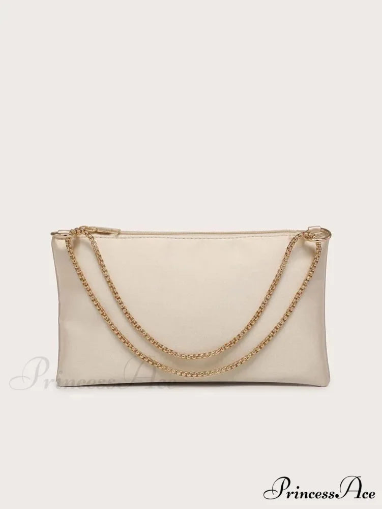 Sturdy Metallic Chain Underarm Evening Wedding Clutch Purse