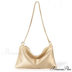 Sturdy Metallic Chain Underarm Evening Wedding Clutch Purse