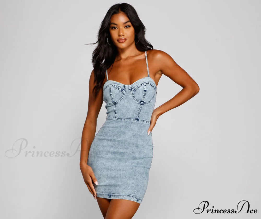 Style Icon Stylish Denim Mini Dress