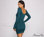 Stylish Babe Scoop Charming Neck Mini Dress