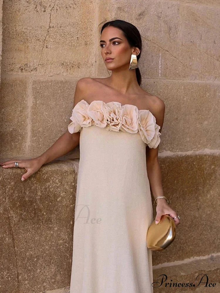 Stylish Blossom Envelop Sleeveless Open-back Maxi Floral Dress