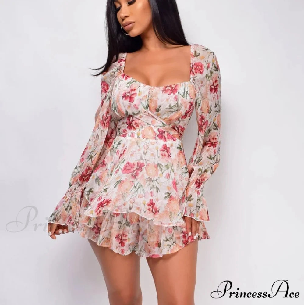 Stylish Bobo Floral Romper A-Line Floral Dress