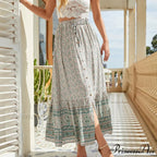 Stylish Bohemian Skirts Free Spirit Floral Printed High Waist Rayon Robes