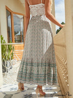 Stylish Bohemian Skirts Free Spirit Floral Printed High Waist Rayon Robes