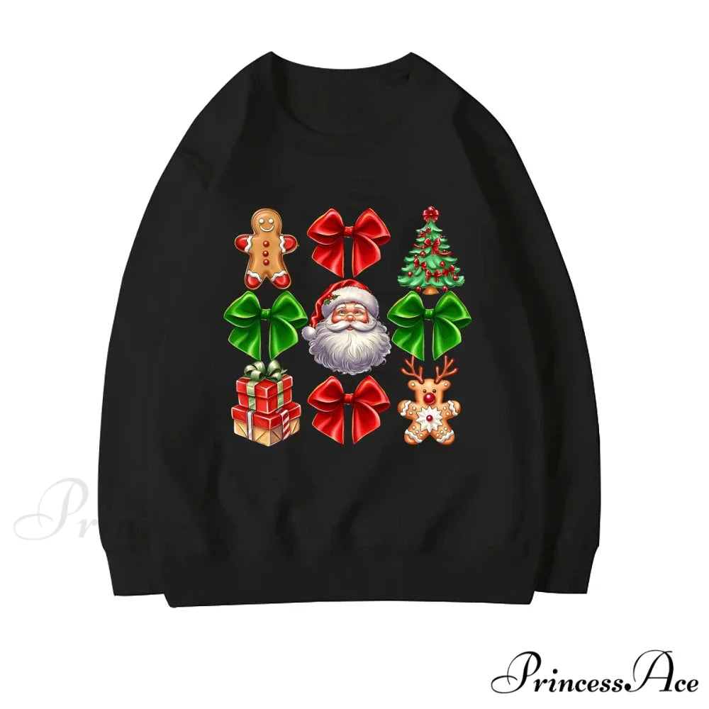 Stylish Coquette Christmas Santa Sweatshirt Holiday Christmas Hoodie