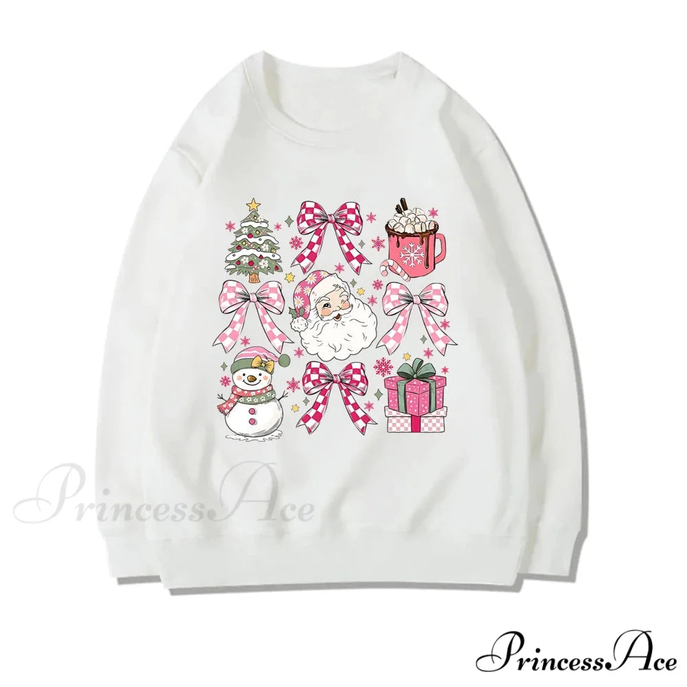 Stylish Coquette Christmas Santa Sweatshirt Holiday Christmas Hoodie