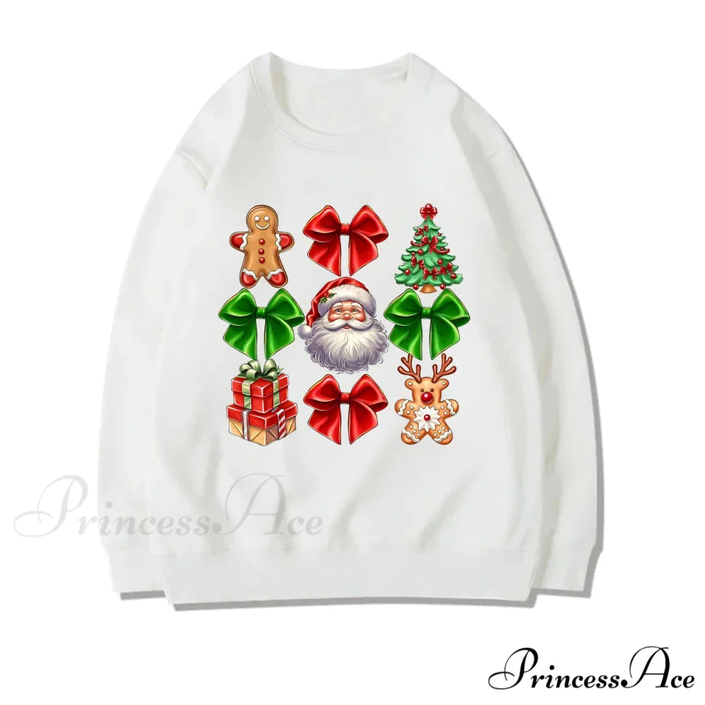 Stylish Coquette Christmas Santa Sweatshirt Holiday Christmas Hoodie