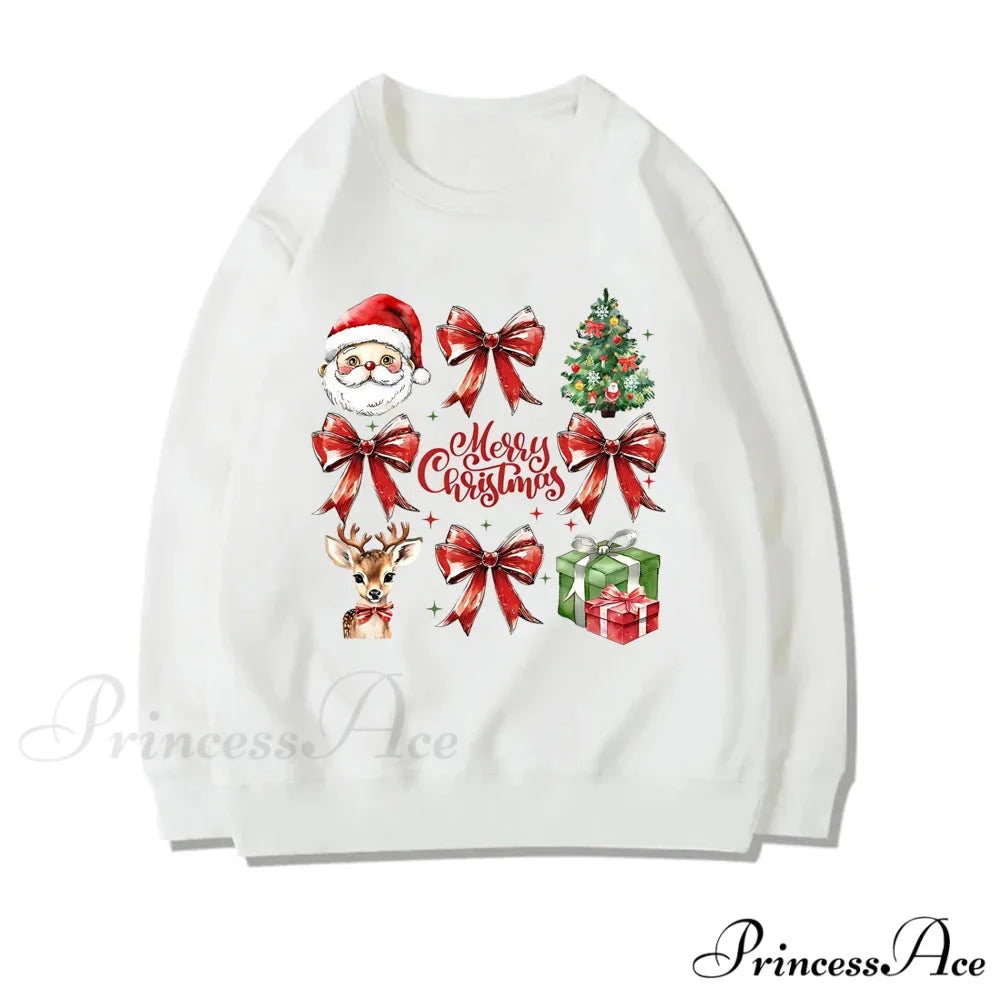 Stylish Coquette Christmas Santa Sweatshirt Holiday Christmas Hoodie