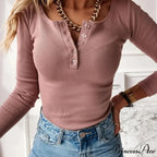 Stylish Crew Neck Solid Tailored Knit Top
