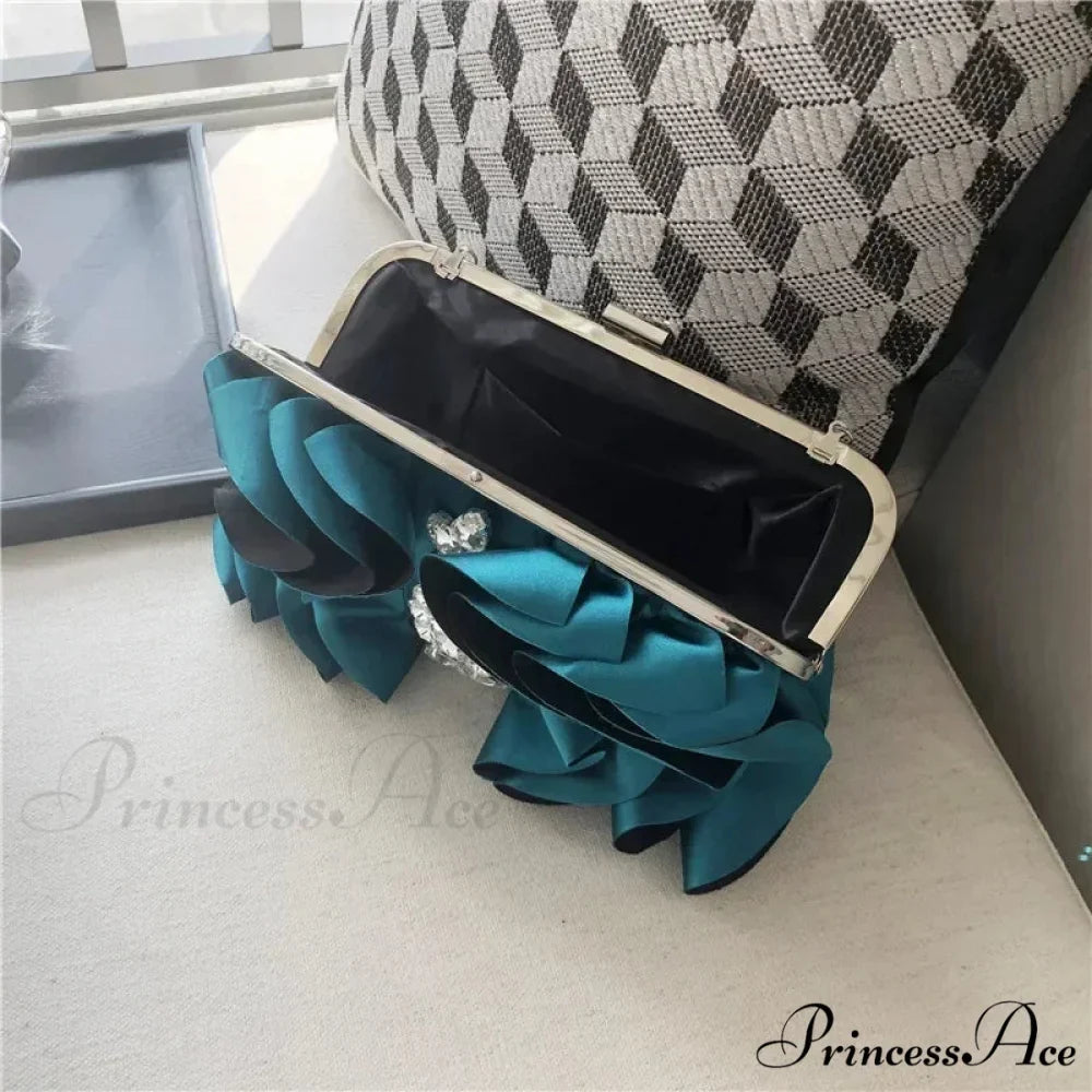 Stylish Crimson Night Rhinestone Clutch Wristlet