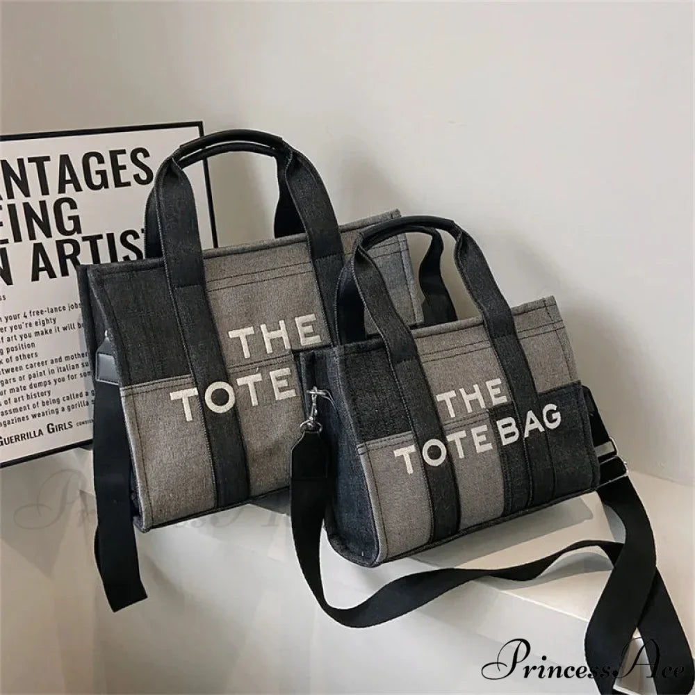 Stylish Denim Embroidered Crossbody Purse