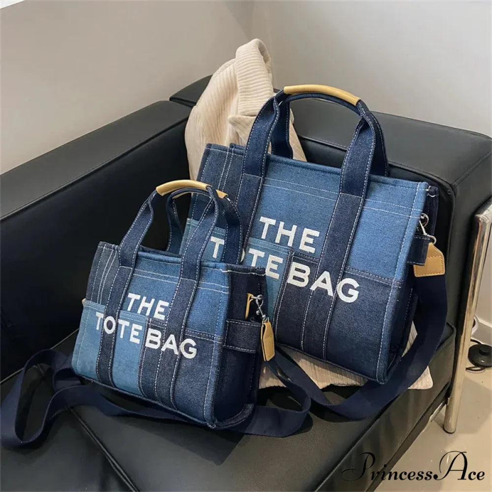 Stylish Denim Embroidered Crossbody Purse