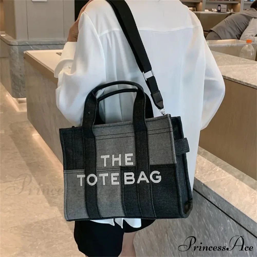 Stylish Denim Embroidered Crossbody Purse