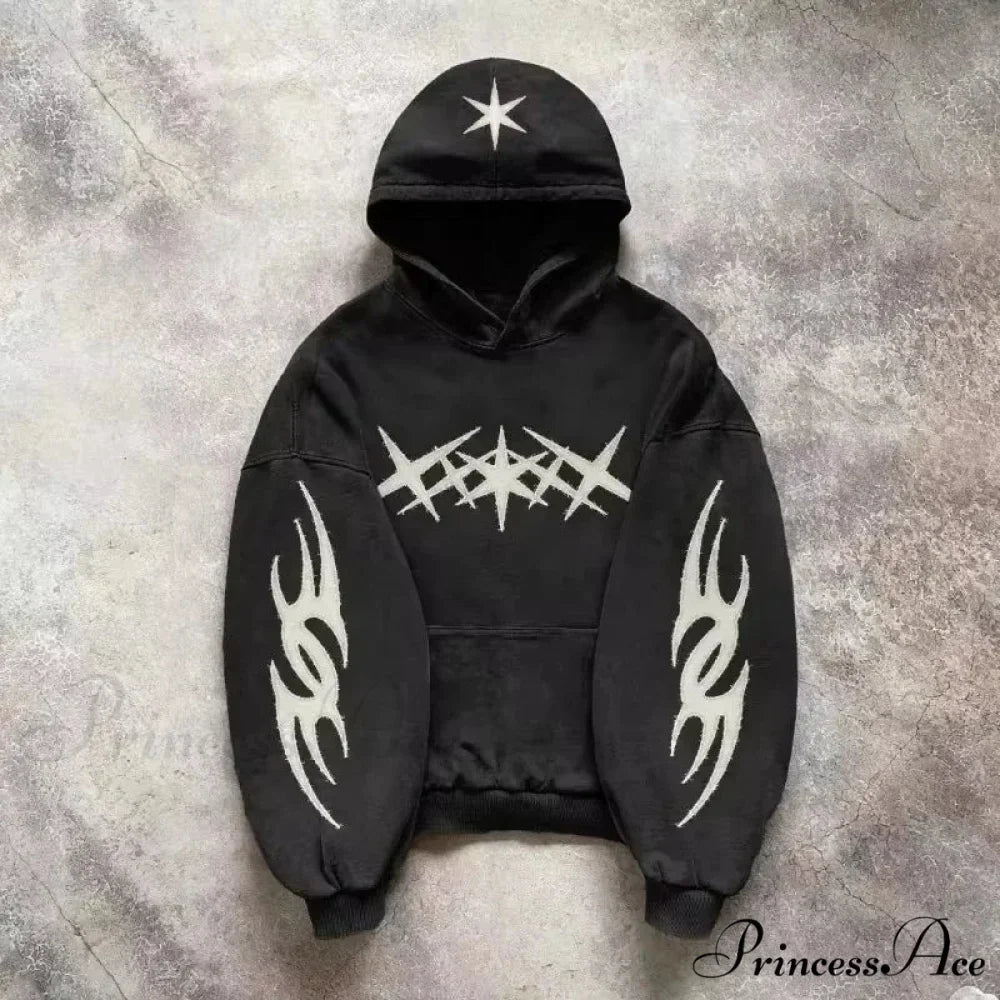 Stylish Design Patch Pullover Hoodie