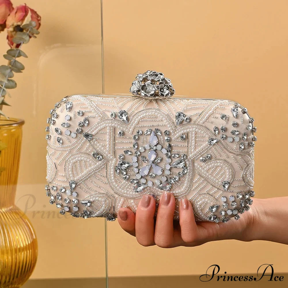 Stylish Diamond Evening Glass Rhinestone Wedding Celebration Bag