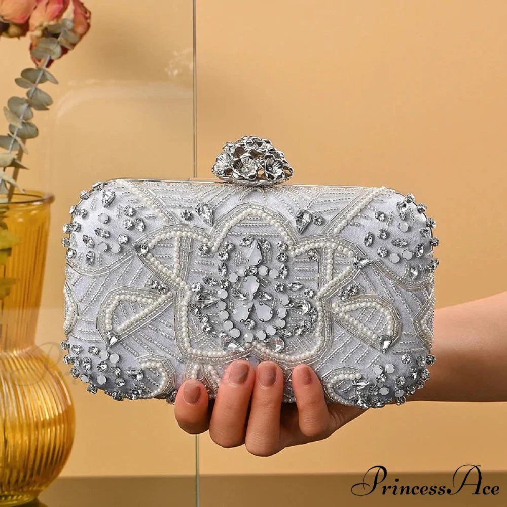 Stylish Diamond Evening Glass Rhinestone Wedding Celebration Bag