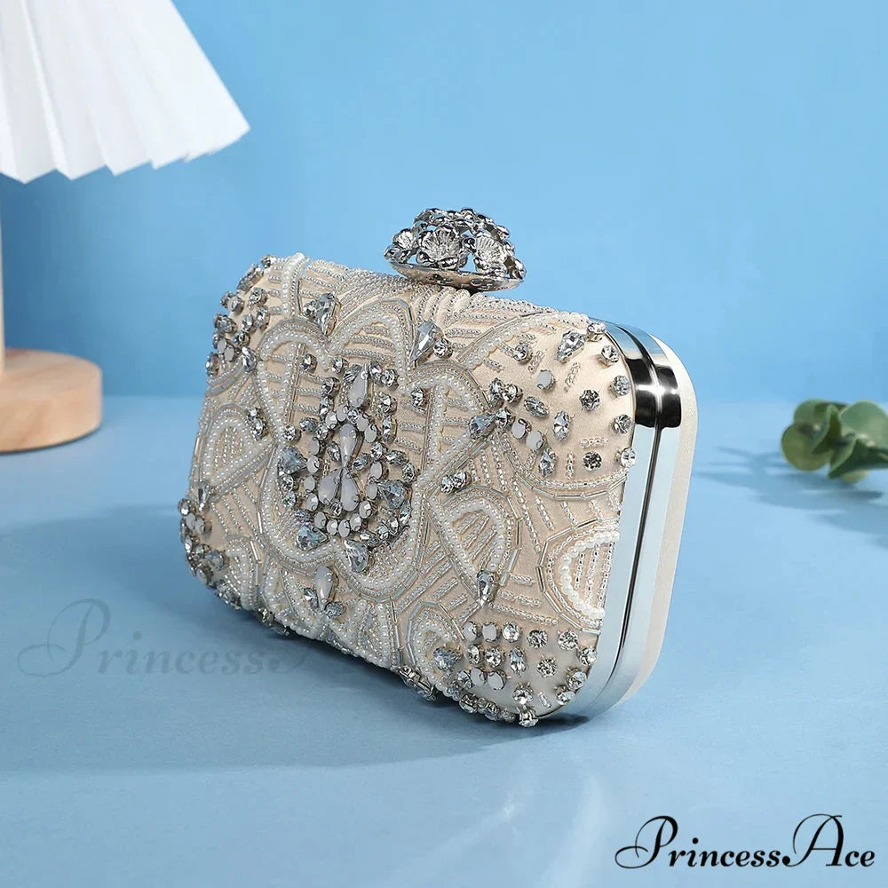 Stylish Diamond Evening Glass Rhinestone Wedding Celebration Bag