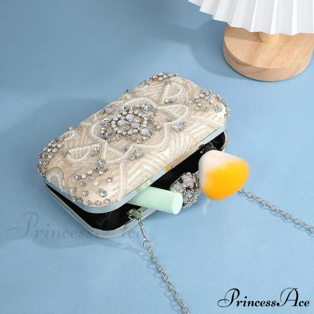 Stylish Diamond Evening Glass Rhinestone Wedding Celebration Bag