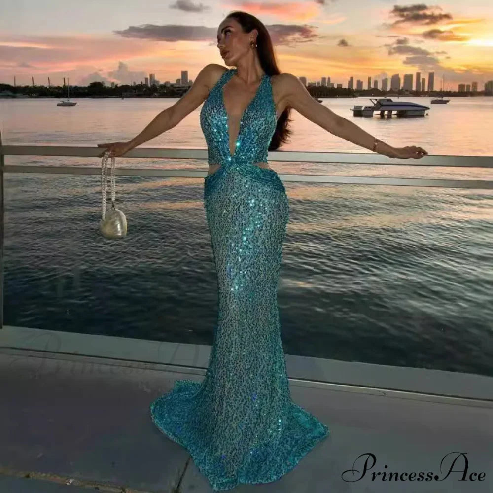 Stylish Ebony Beaded Bandage Celebration Dress Prom Dress