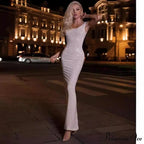 Stylish Elastic Long Dress Open-back Celebration Dress