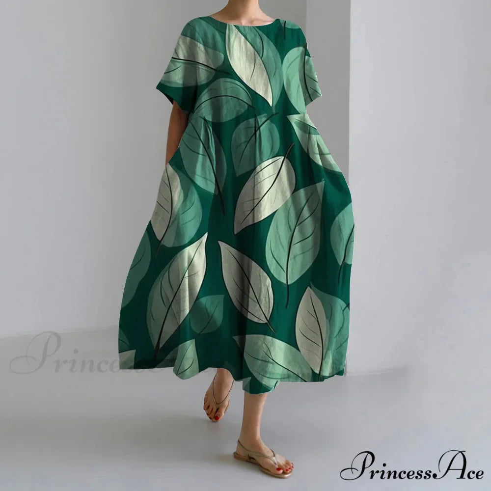 Stylish Fall Vintage Flower Pattern Circular Neck Evening Gown