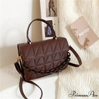 Stylish Faux Leather Square Crossbody Purse