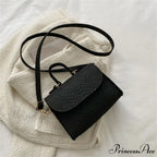 Stylish Felt Alligator Textured Crossbody Purse