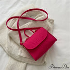 Stylish Felt Alligator Textured Crossbody Purse