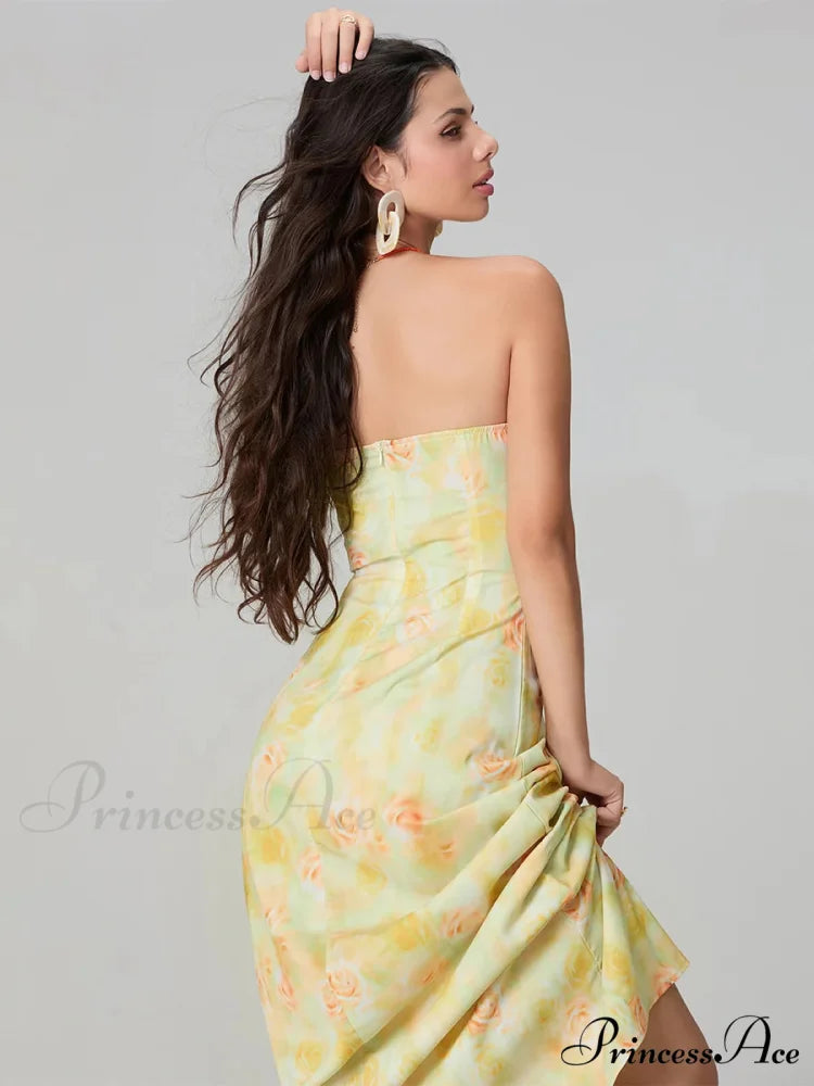 Stylish Flower Pattern Tube Backless Off-Shoulder Evening Gown Party Dress