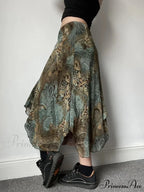 Stylish Flower Pattern Uneven Bohemian Holiday Lace Skirt