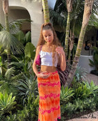 Stylish Flower Patterned Skirt Vibrant Hippie Informal Seaside Skirt