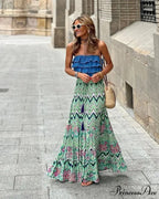 Stylish Flower Pleats Free-Spirited Stretchy High Waist Skirt