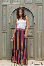 Stylish Flower Pleats Free-Spirited Stretchy High Waist Skirt
