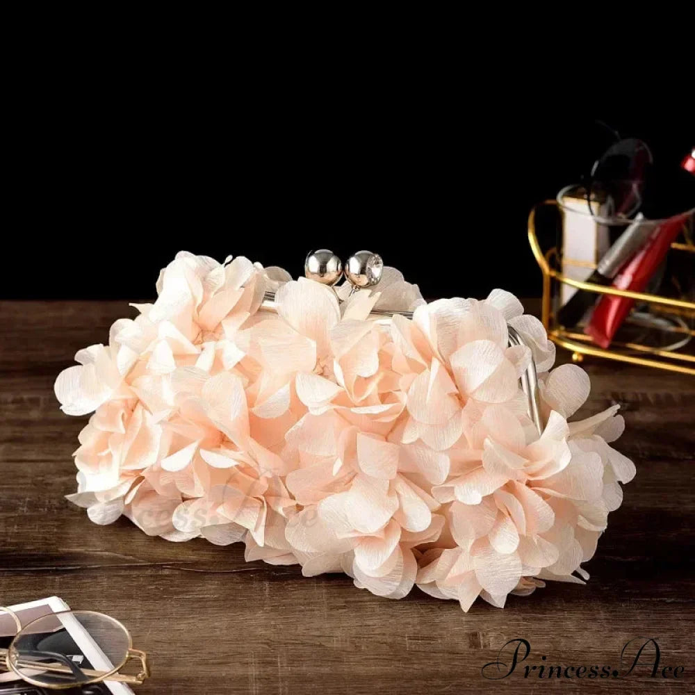 Stylish Ivory Bride Floral Wedding Clutch Evening Handbag