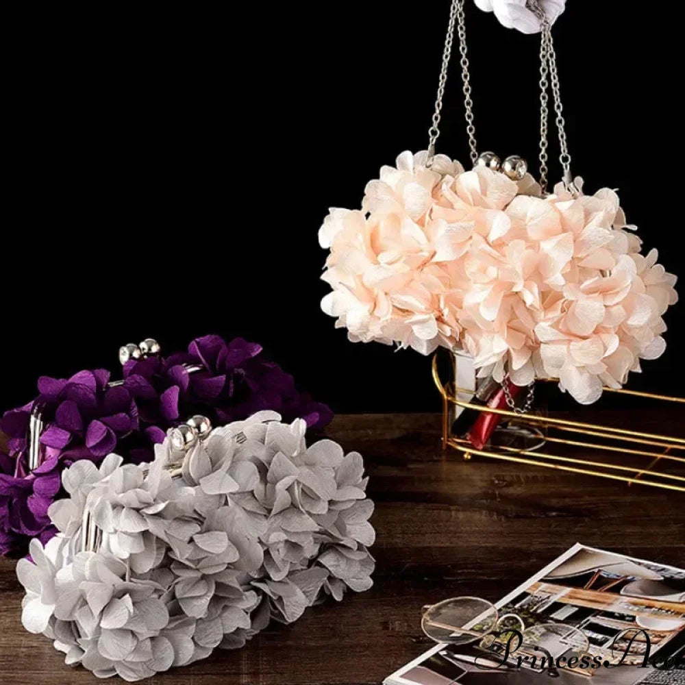 Stylish Ivory Bride Floral Wedding Clutch Evening Handbag