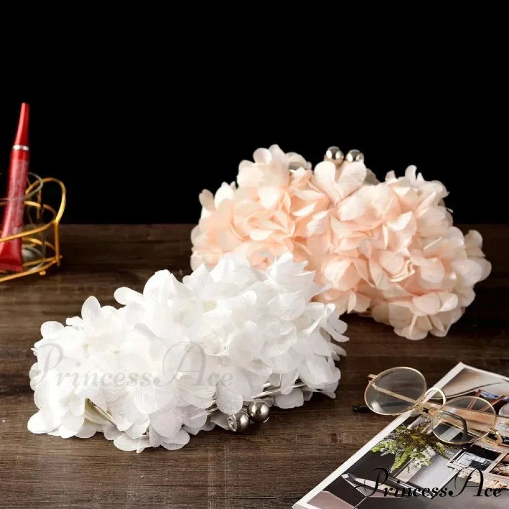 Stylish Ivory Bride Floral Wedding Clutch Evening Handbag