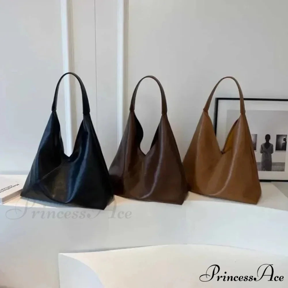Stylish Leather Large Hobo Shoulder Bag