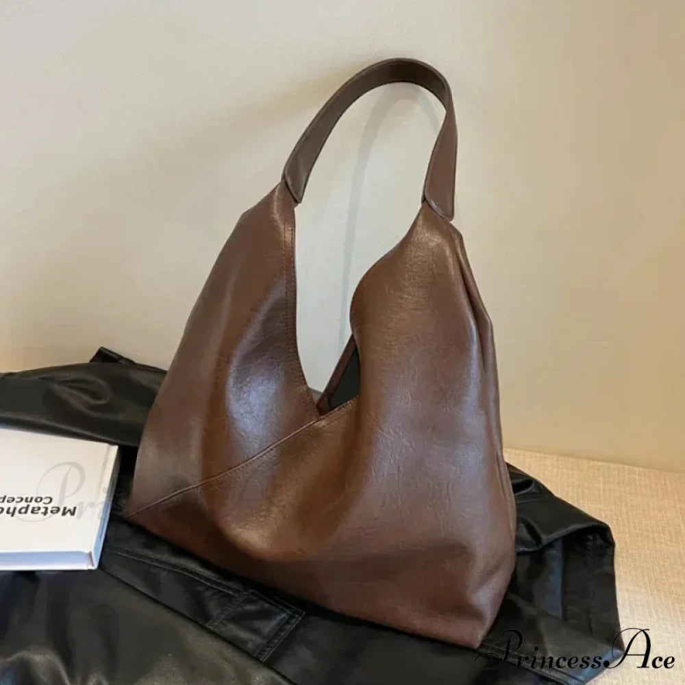 Stylish Leather Large Hobo Shoulder Bag