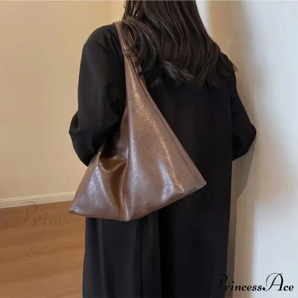 Stylish Leather Large Hobo Shoulder Bag