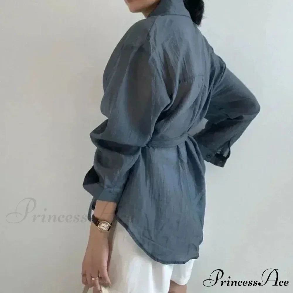 Stylish Long Sleeve Solid Baggy Sun Protection Top