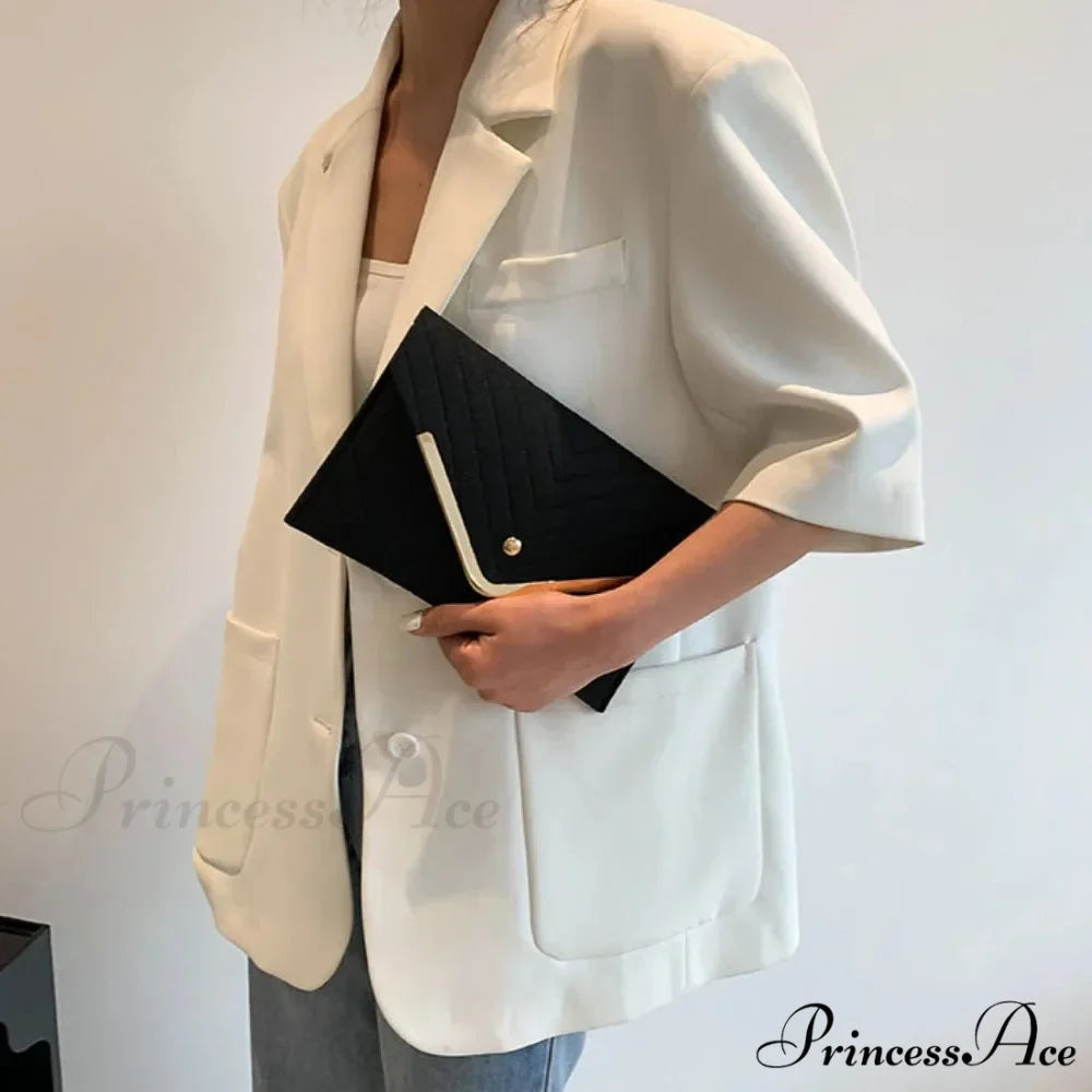 Stylish Night Felt Envelope Clutch Wristlet