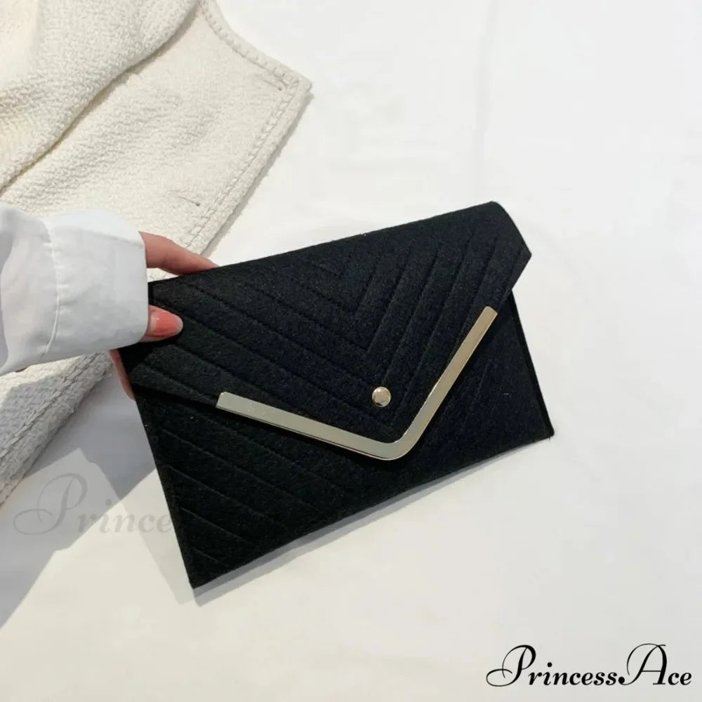 Stylish Night Felt Envelope Clutch Wristlet