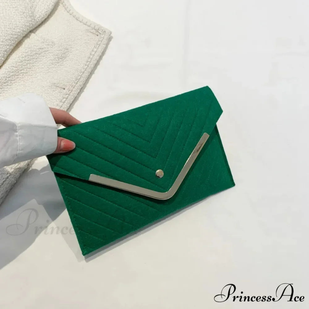 Stylish Night Felt Envelope Clutch Wristlet