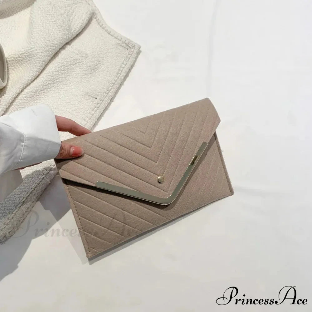 Stylish Night Felt Envelope Clutch Wristlet