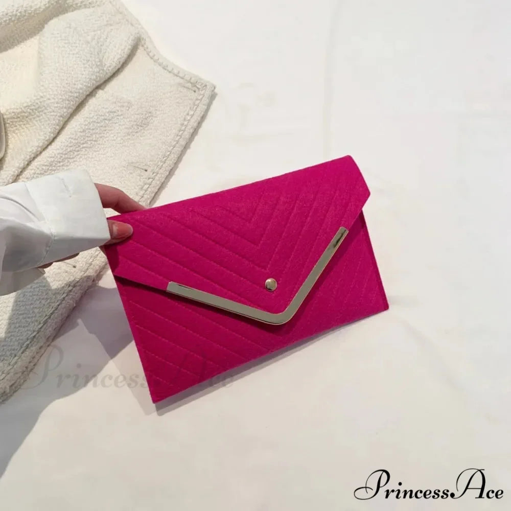 Stylish Night Felt Envelope Clutch Wristlet