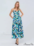 Stylish Pattern Spaghetti Strap Open-Back Sweetheart Flowy Cami Floral Dress