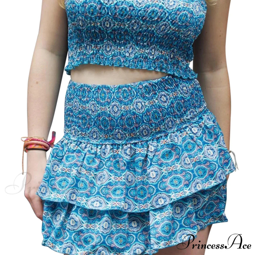 Stylish Printed Pleated Skirt