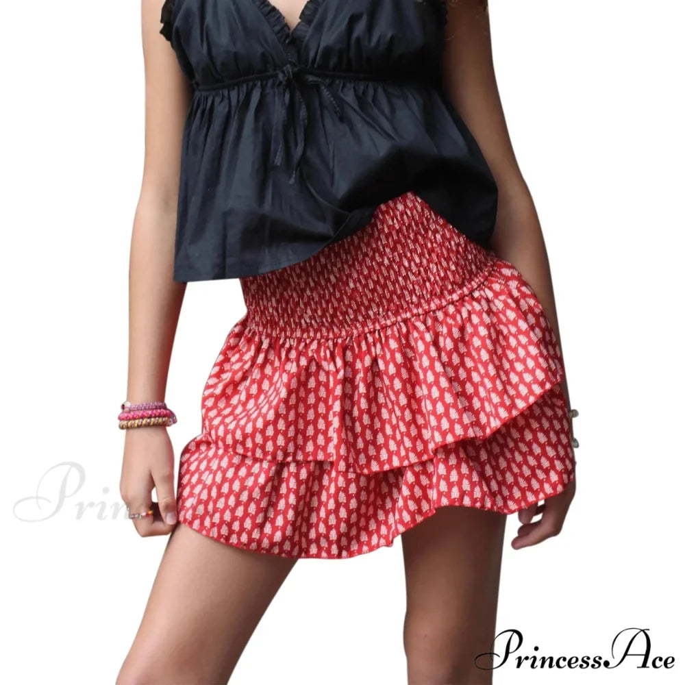 Stylish Printed Pleated Skirt