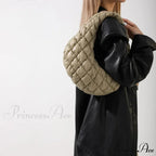 Stylish Quilted Puffer Fluffy Pleated Shoulder Handbag