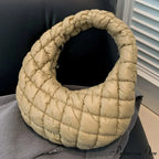 Stylish Quilted Puffer Fluffy Pleated Shoulder Handbag
